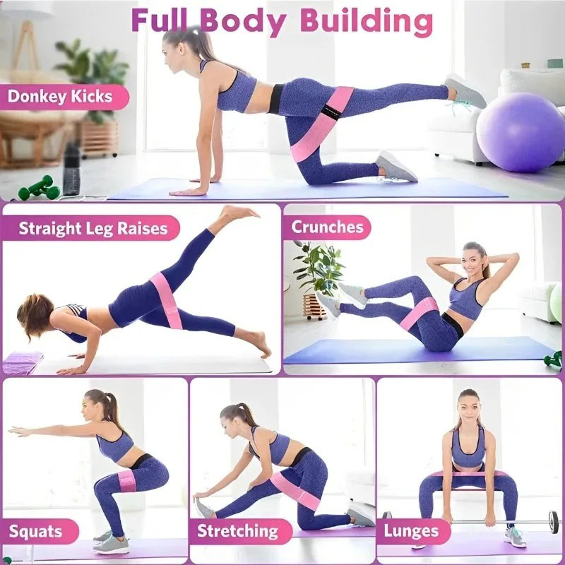 3개 세트 패브릭 저항 힙 부티 밴드, 엉덩이 허벅지  - Yoga Fitness Resistance Band 리뷰 및 가격
