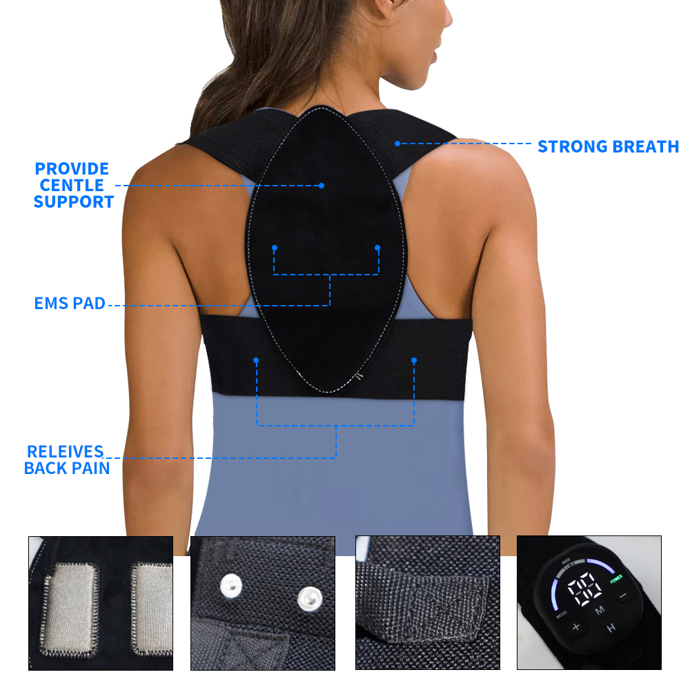 남녀용 EMS 자세 교정 벨트, 등굽음 교정 및 등 마 - Posture Corrector Back 리뷰 및 가격
